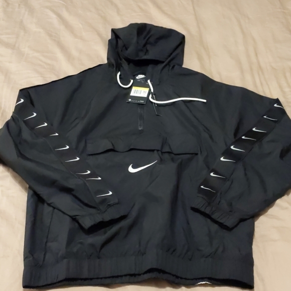 Nike Other - NWT Nike Black Swoosh Woven Anorak (Small-Medium) Nike Other - NWT Nike Black Swoosh Woven Anorak (Small-Medium)